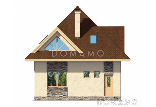 Проект небольшого дома с большими окнами / Фасад 3