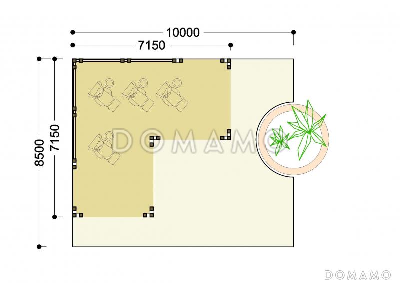 Проект г образной беседки с открытой террасой / План 1 этажа