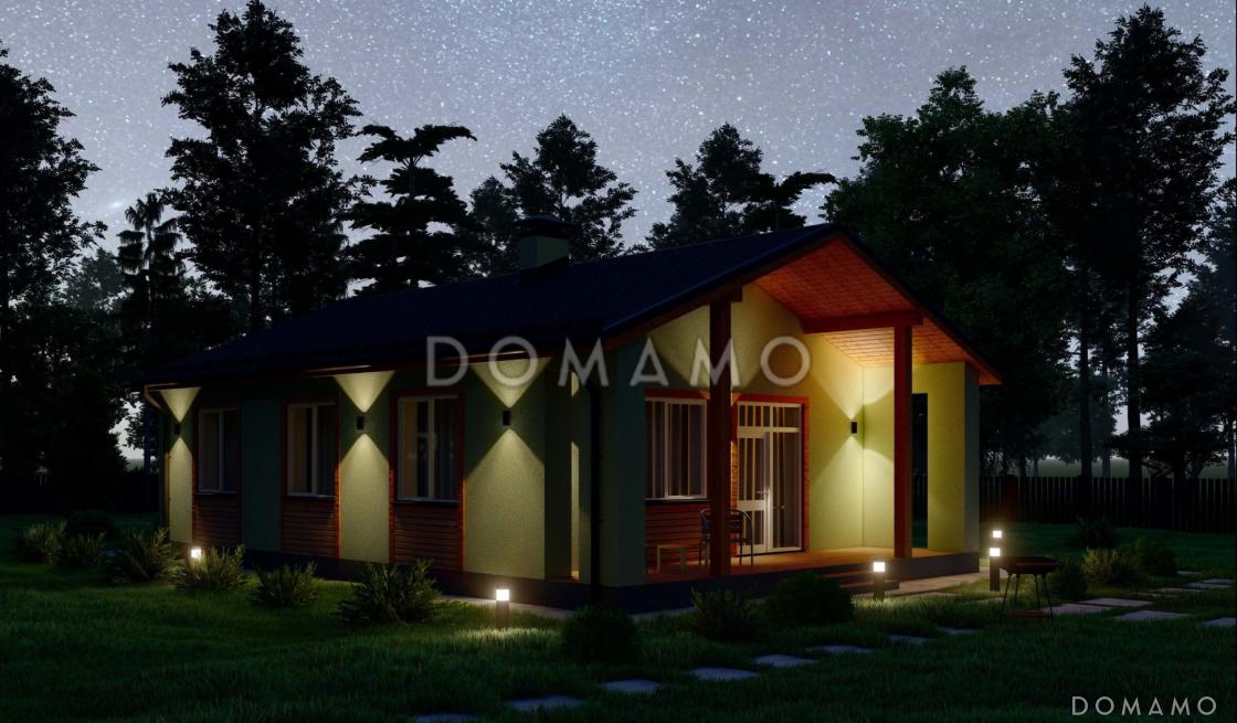 Проект небольшого одноэтажного дома для узких участков S-70 / 6