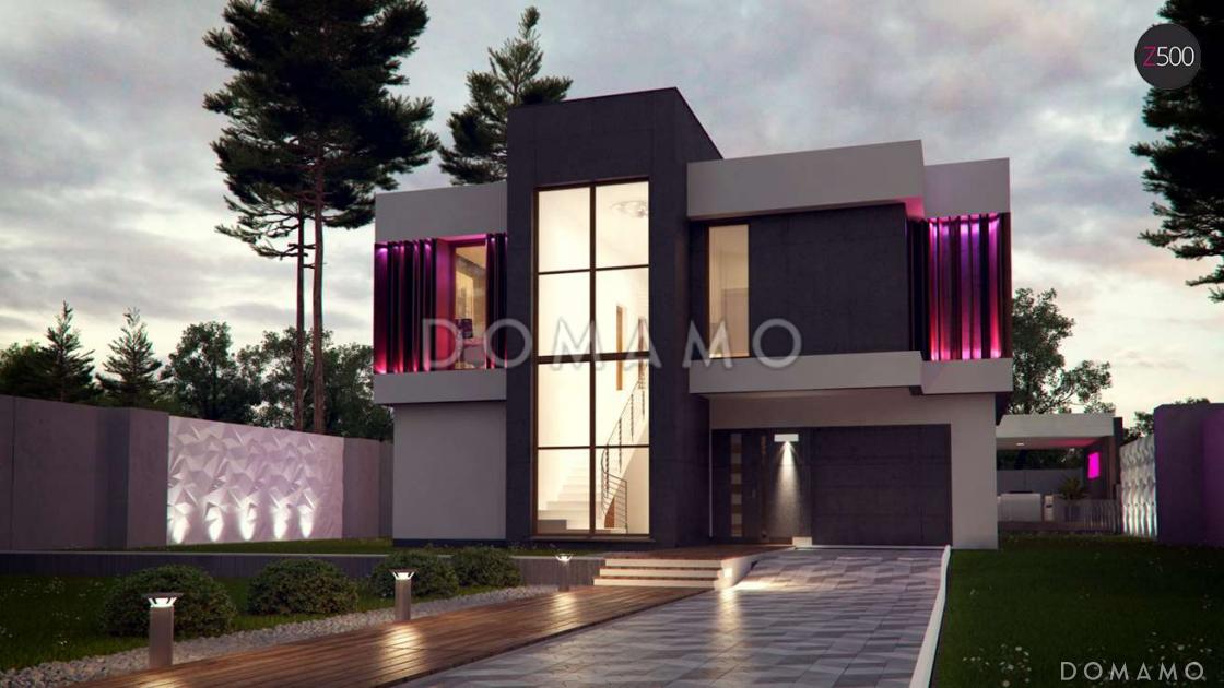 Проект современного двухэтажного дома из кирпича с дополнительной спальней на первом этаже и гаражом / 9