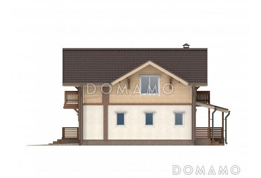 Проект каркасного дома с встроенным гаражом / Фасад 2