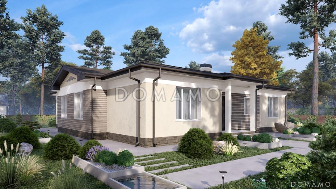 Проект дома с 4 спальнями, комнатой для гостей и просторной гостиной / 1