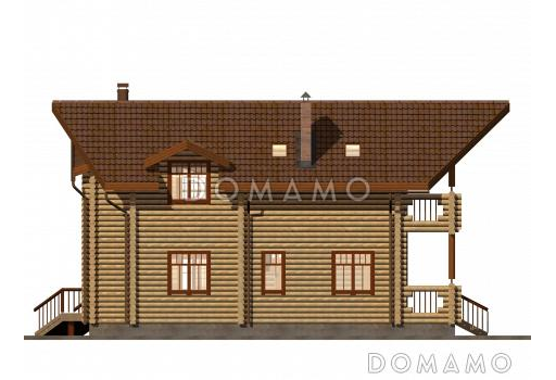 Проект двухэтажного дома с балконом, со вторым светом  / Фасад 3