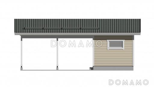 Проект каркасного навеса со складским помещением / Фасад 2