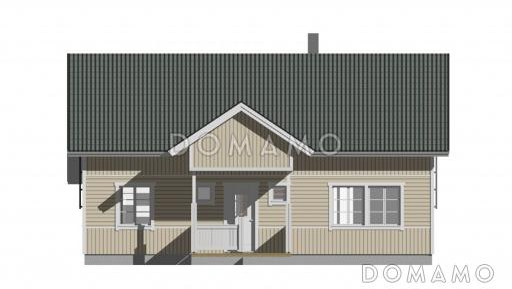 Проект каркасного дома с небольшими комнатами на мансардном этаже / Фасад 3