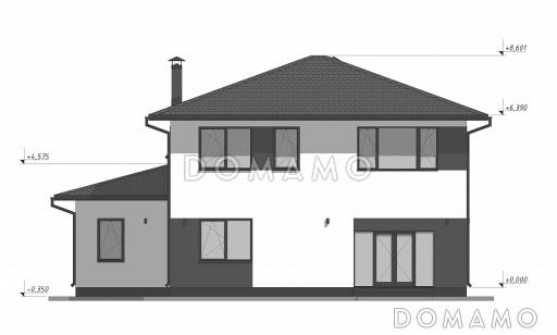 Проект стильного дома с гаражом на две машины S-216 / Фасад 2