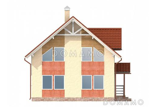 Проект каркасного дома с кровлей из металлочерепицы / Фасад 3