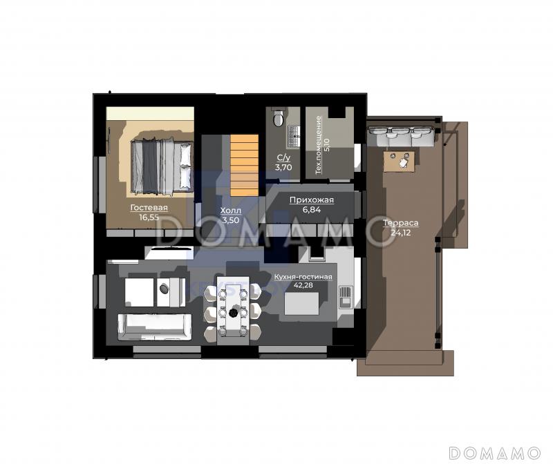 КейСтрой-381 / План 1 этажа