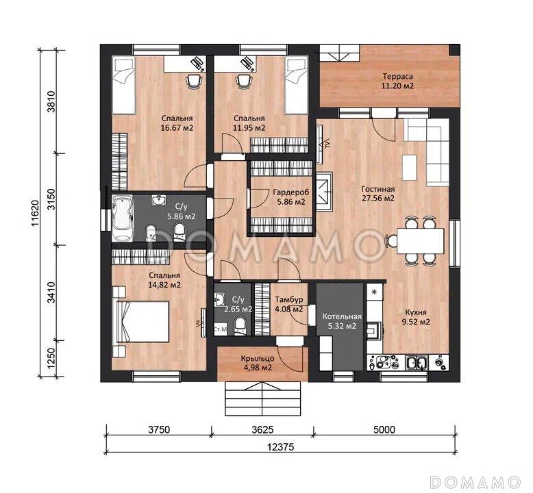 ФРАНТО 130 / План 1 этажа