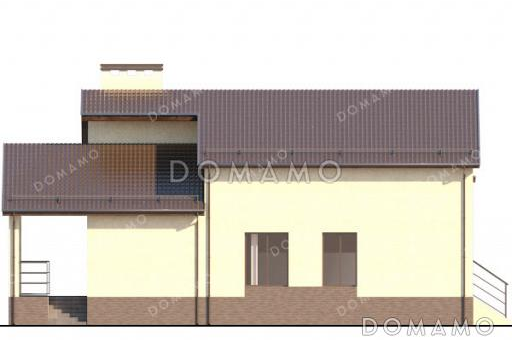 Проект дома с зоной отдыха и спортзалом в подвале, 3 спальнями и вместительной кладовой / Фасад 2
