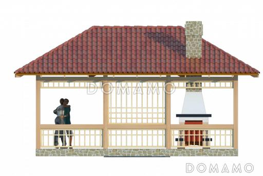 Проект воздушной беседки с барбекю / Фасад 3