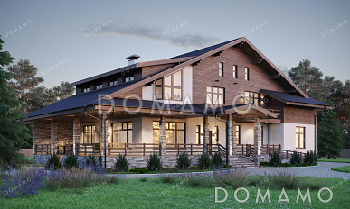 Проект дома с сауной, бассейном и зимним садом Проект дома с сауной, бассейном и зимним садом