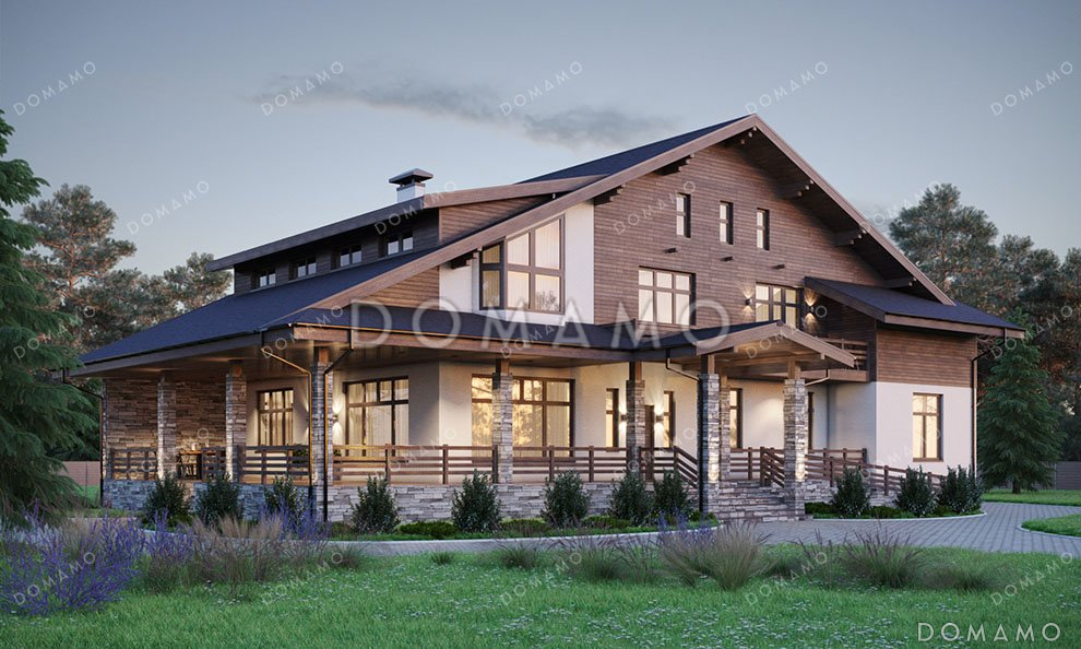 Проект дома с сауной, бассейном и зимним садом / 1