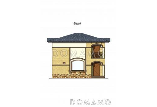 Проект двухэтажного дома с сауной / Фасад 1