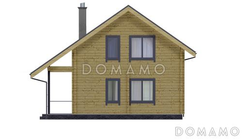 Проект двухэтажного дома с крытой и открытой террасами / Фасад 4