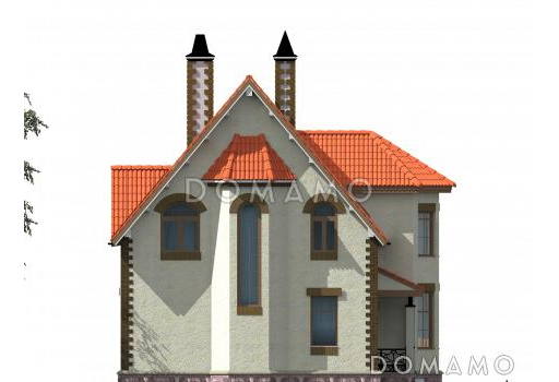 Дом с островерхой кровлей и двухэтажным эркером / Фасад 4