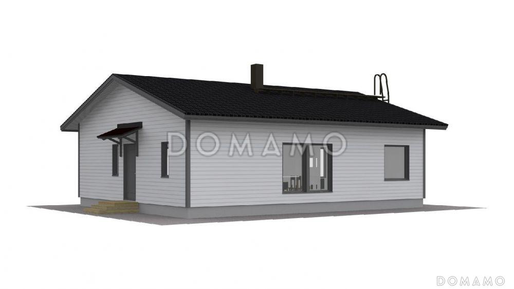 Проект современного каркасного дома с двускатной крышей / 2