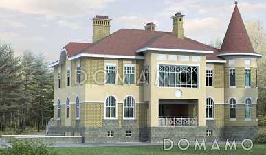 Проект кирпичного дома с гаражом на цокольном этаже