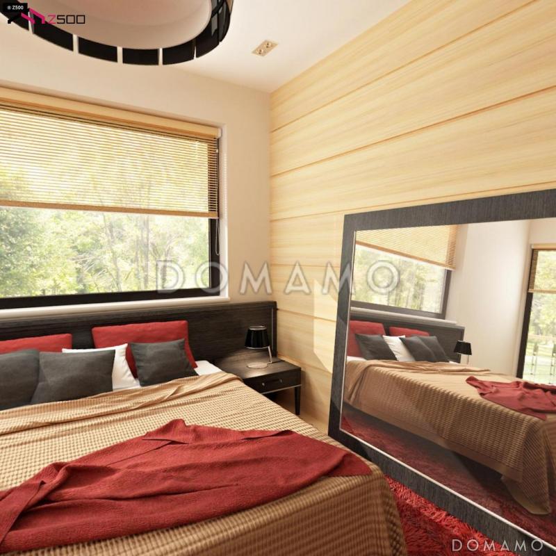 Проект современного двухэтажного дома из газобетона с четырьмя спальнями, кабинетом и пристроенным гаражом на два автомобиля / 8