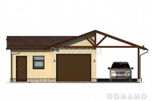 Проект с гаражом, навесом и подсобным помещением / Фасад 2
