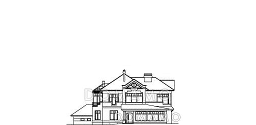 Проект коттеджа с необычным эркером / Фасад 1