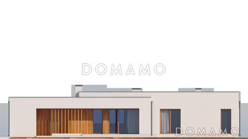 Проект просторного современного одноэтажного дома из газобетона с  тремя спальнями и гаражом с двумя отдельными въездами / Фасад 3