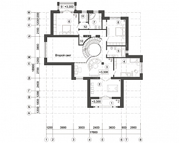Проект просторного и светлого двухэтажного дома для большой семьи  / План 2 этажа