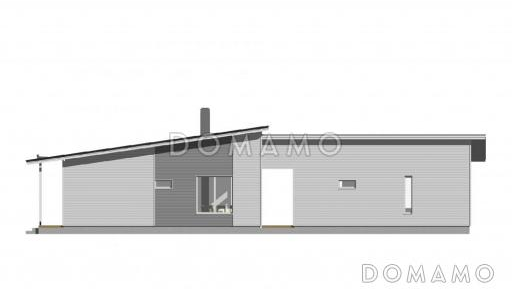 Проект современного каркасного дома с односкатной крышей / Фасад 1