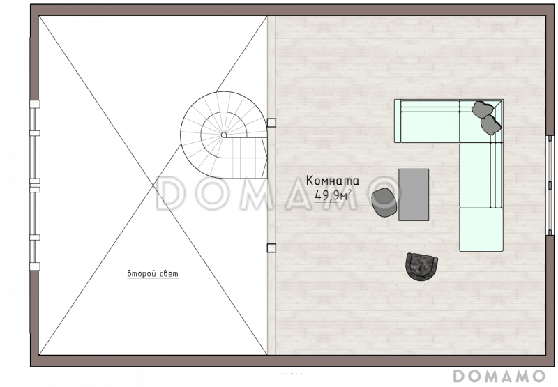 BRICK HOUSE 165 / План мансардного этажа