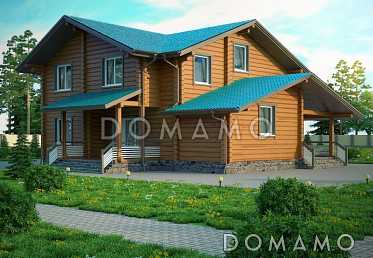 Проект дома из клееного бруса  с бильярдной на втором этаже