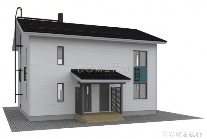 Проект каркасного дома маленькой кухонной зоной Проект каркасного дома маленькой кухонной зоной