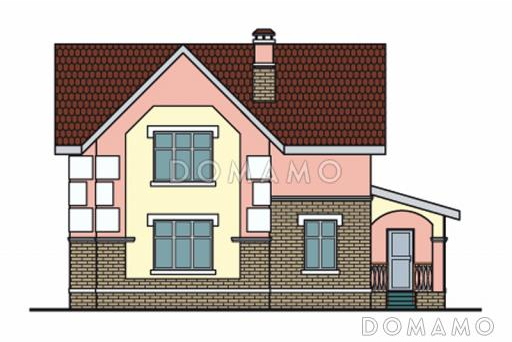 Проект дома по технологии ЛСТК с простой и удобной планировкой / Фасад 1 Проект дома по технологии ЛСТК с простой и удобной планировкой / Фасад 1