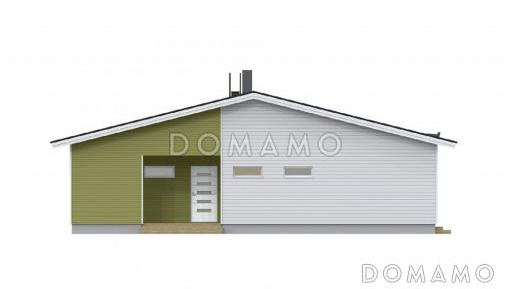 Проект одноэтажного дома с небольшой гардеробной, санузлом в хозяйской спальне / Фасад 4