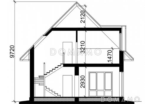Проект дома из газобетона с эркером / Фасад 5
