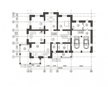 Проект загородного дома с лепниной на фасаде / План 1 этажа Проект загородного дома с лепниной на фасаде / План 1 этажа
