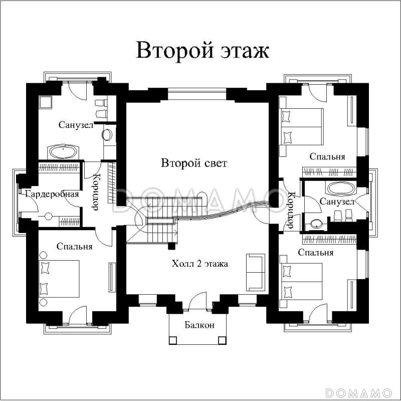 Красивый дом в стиле модерн / План 2 этажа