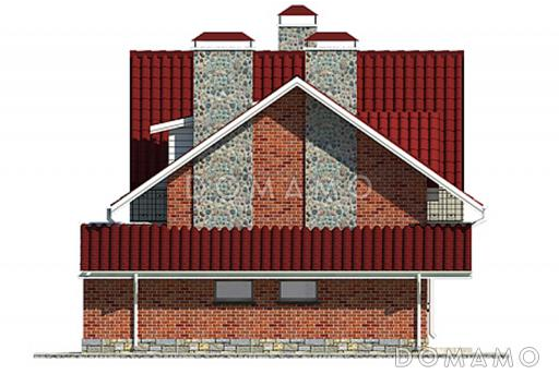 Проект дачного дома из газобетона для небольшой семьи / Фасад 2