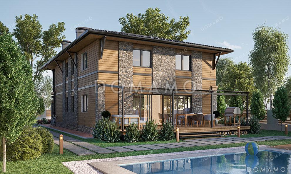 Проект дома для узкого участка с встроенным гаражом / 6