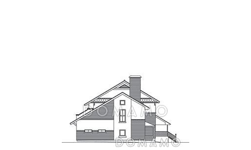 Проект дома из пенобетона с гаражом и просторной гостиной / Фасад 2