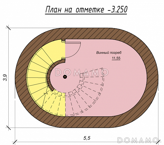 Проект винного погреба с террасой / План цокольного этажа