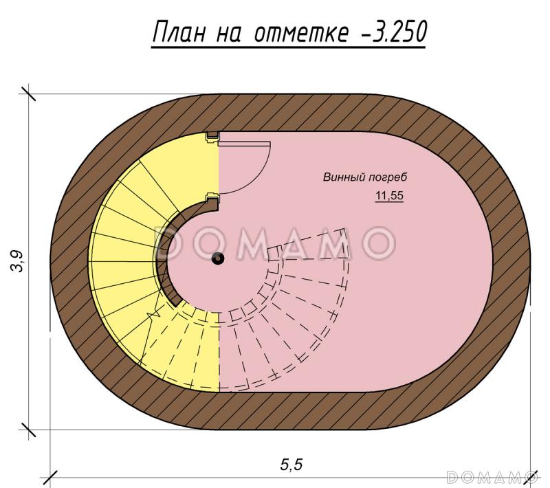 Проект винного погреба с террасой / План цокольного этажа