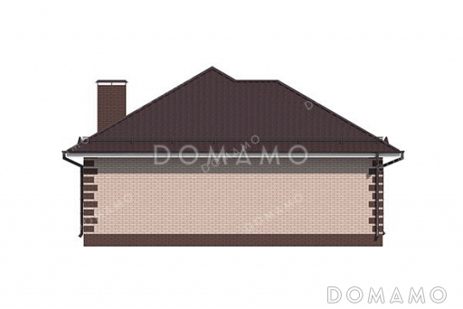 Проект одноэтажного дома с тремя спальнями / Фасад 4