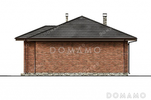 Проект одноэтажного дома с большой гостиной / Фасад 2