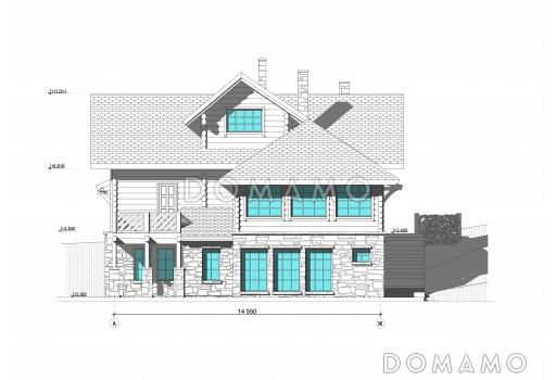 Проект дома в Альпийском стиле / Фасад 3