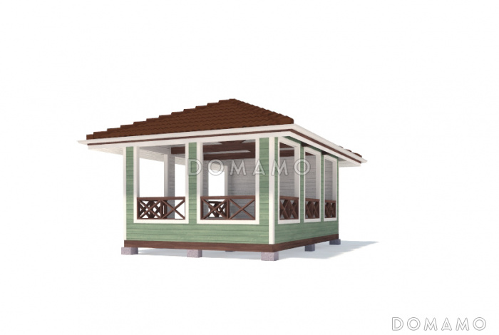 Проект каркасной беседки 6х4