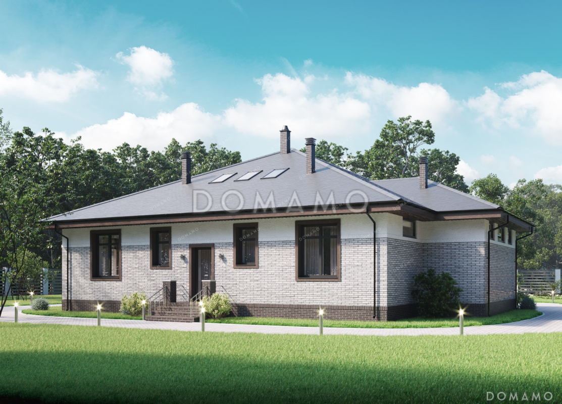 Проект одноэтажного дома с мансардой и террасой / 3