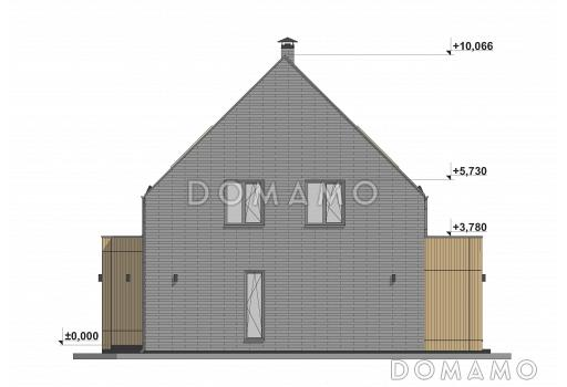 Проект современного двухэтажного дома с террасой в стиле БарнХаус S-219 / Фасад 2
