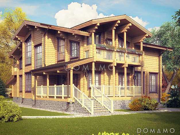 Проект дома из клееного бруса с зимним садом Проект дома из клееного бруса с зимним садом