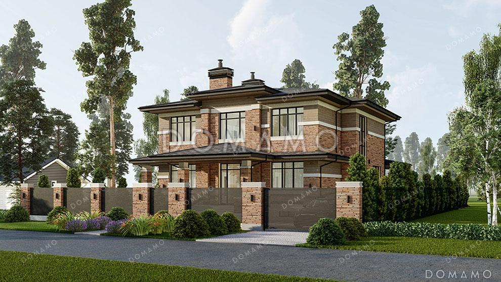 Проект двухэтажного дома с подвалом в стиле Райта / 4