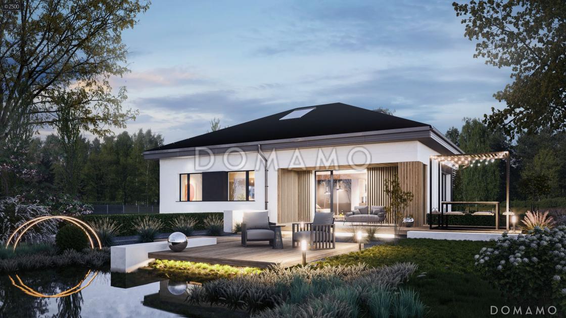 Проект компактного дома из газобетона с 3 спальнями, просторной гостиной и открытой террасой / 4